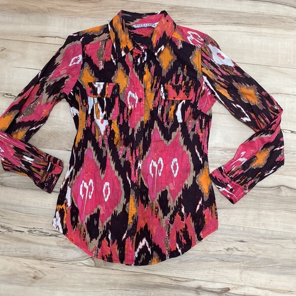 Signature By Larry Levine Womens Small Button Front Long Sleeve Shirt. - Picture 7 of 9